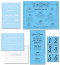 Blue White Rehearsal Dinner Invitations RSVPs Menu Seating Chart Table Numbers