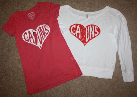 LALadyFanHeartCajunsShirts