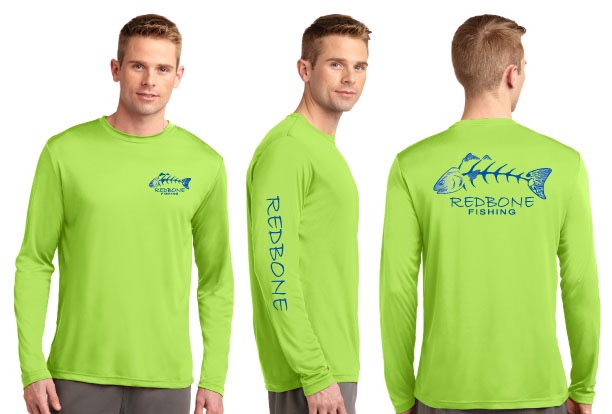 Redbone Fishing Team Lime Green Long Sleeve Shirts