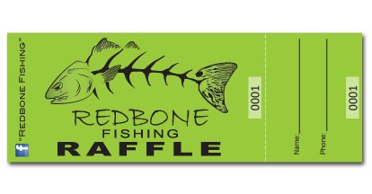 Redbone Fishing Team Raffle Tickets with Consecutive Numbering