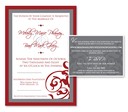 Wedding Invitations Red and Pewter With Insert Cards